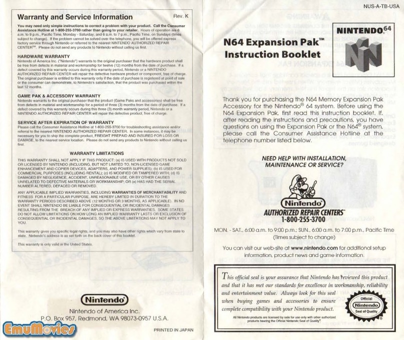 Nintendo N64 Instruction booklet