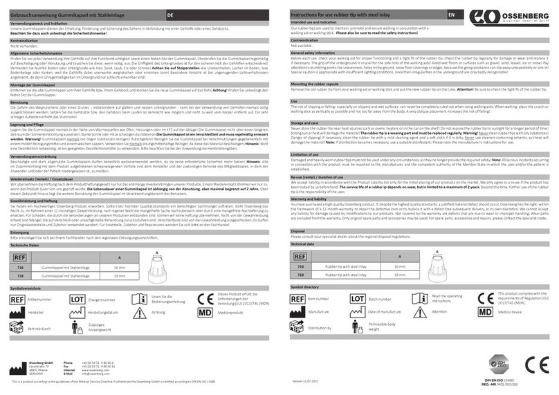 Ossenberg 716 Instructions for use