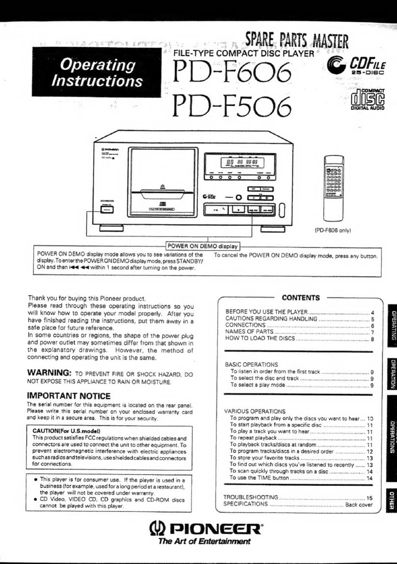 Pioneer PD-F606 User manual