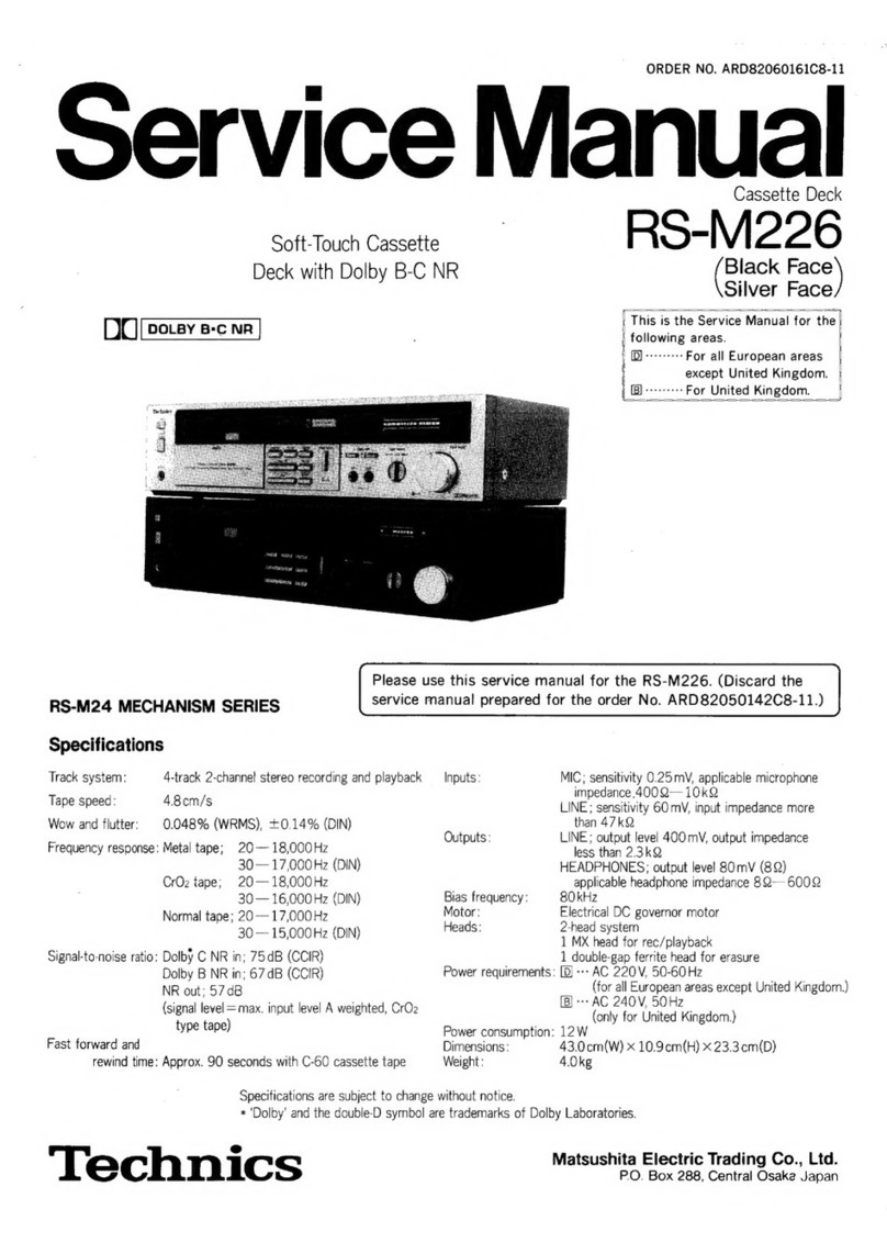 Technics RS-M226 User manual
