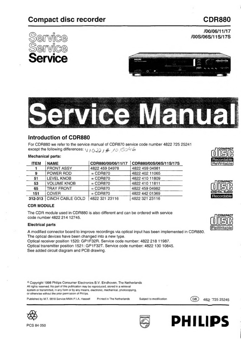 Philips CDR880 Service manual