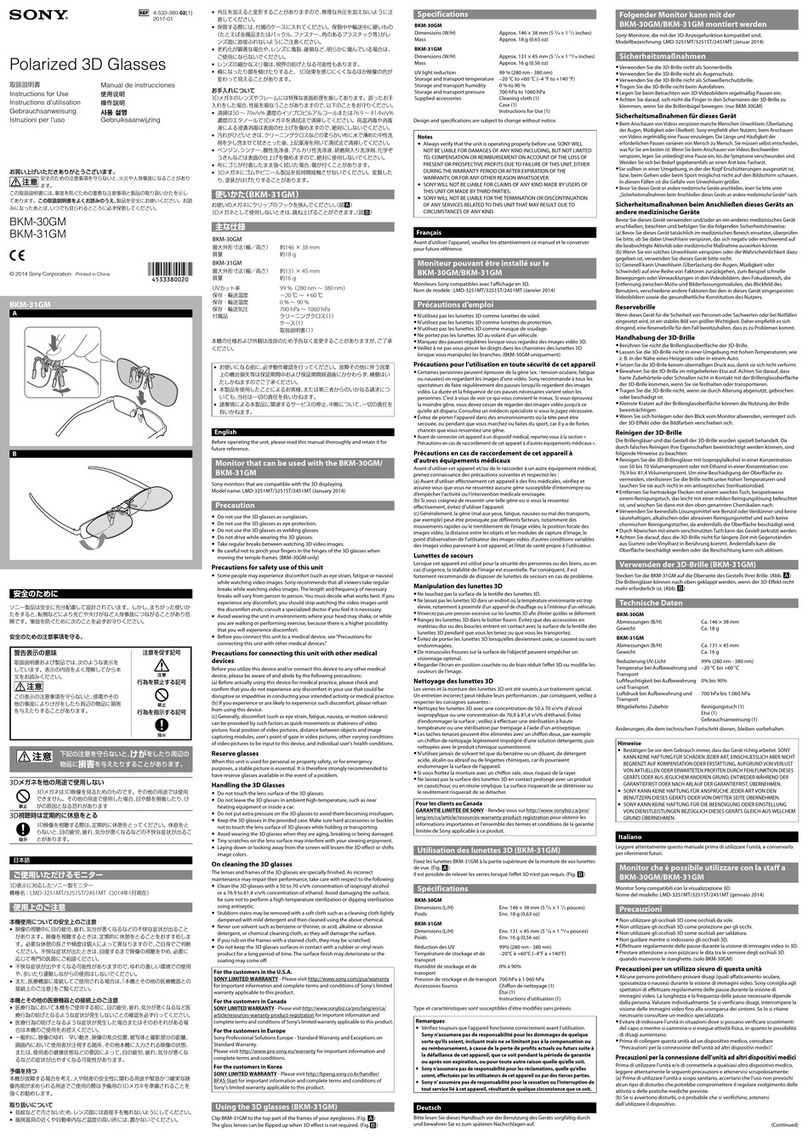 Sony BKM-31GM Instructions for use