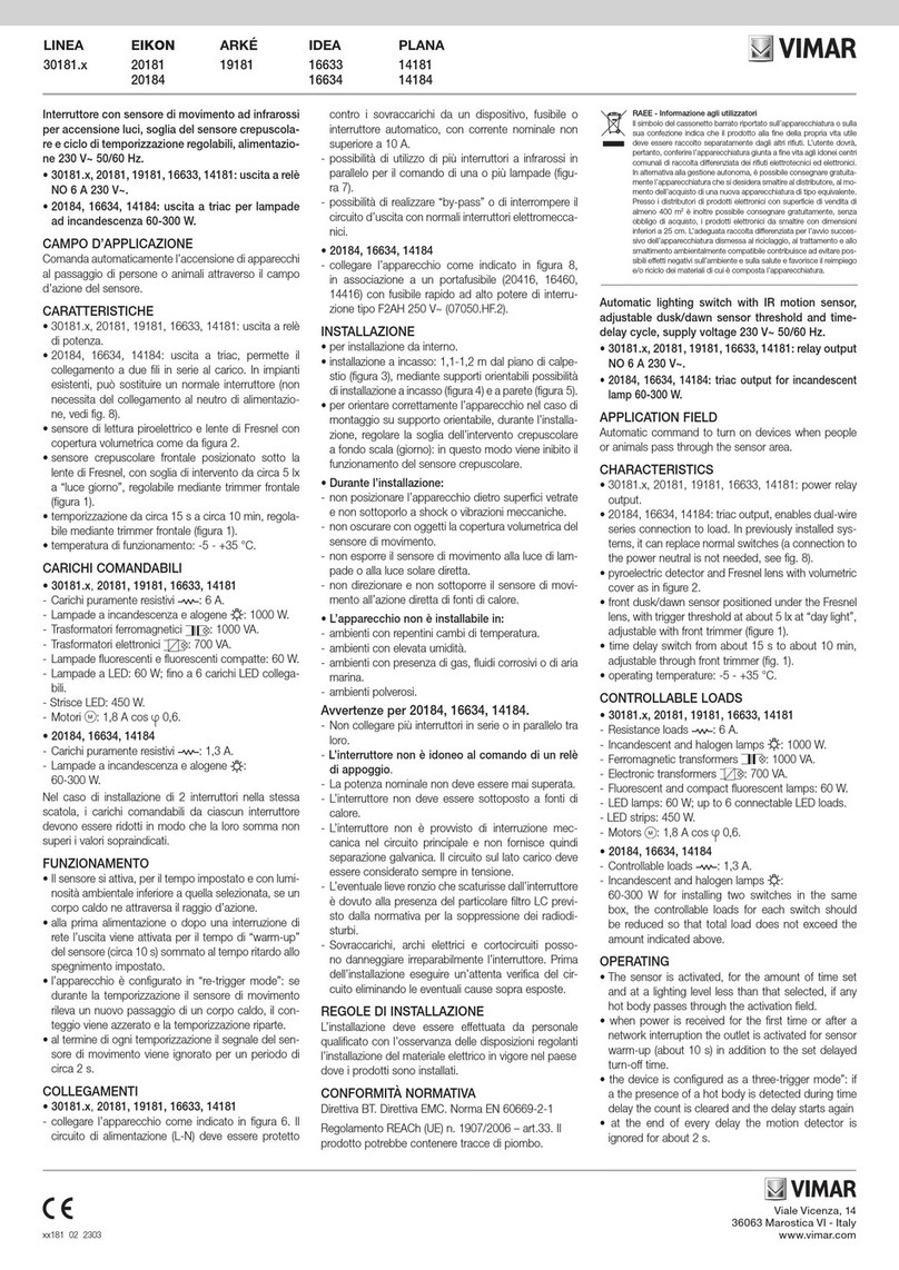 Vimar EIKON 20184 User manual