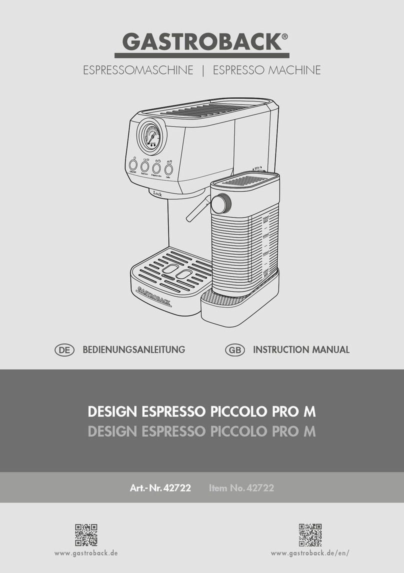 Gastroback DESIGN ESPRESSO PICCOLO PRO M instruction manual