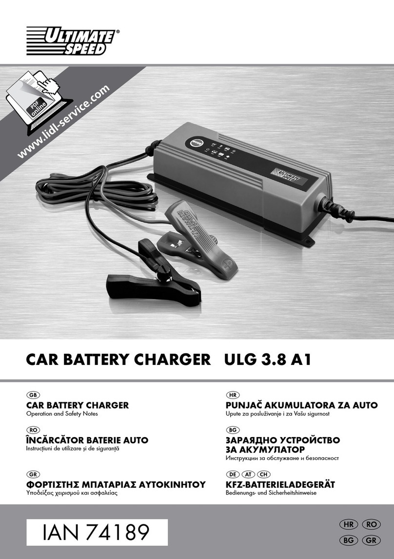 ULTIMATE SPEED ULG 3.8 A1 BATTERY CHARGER Operation and safety notes