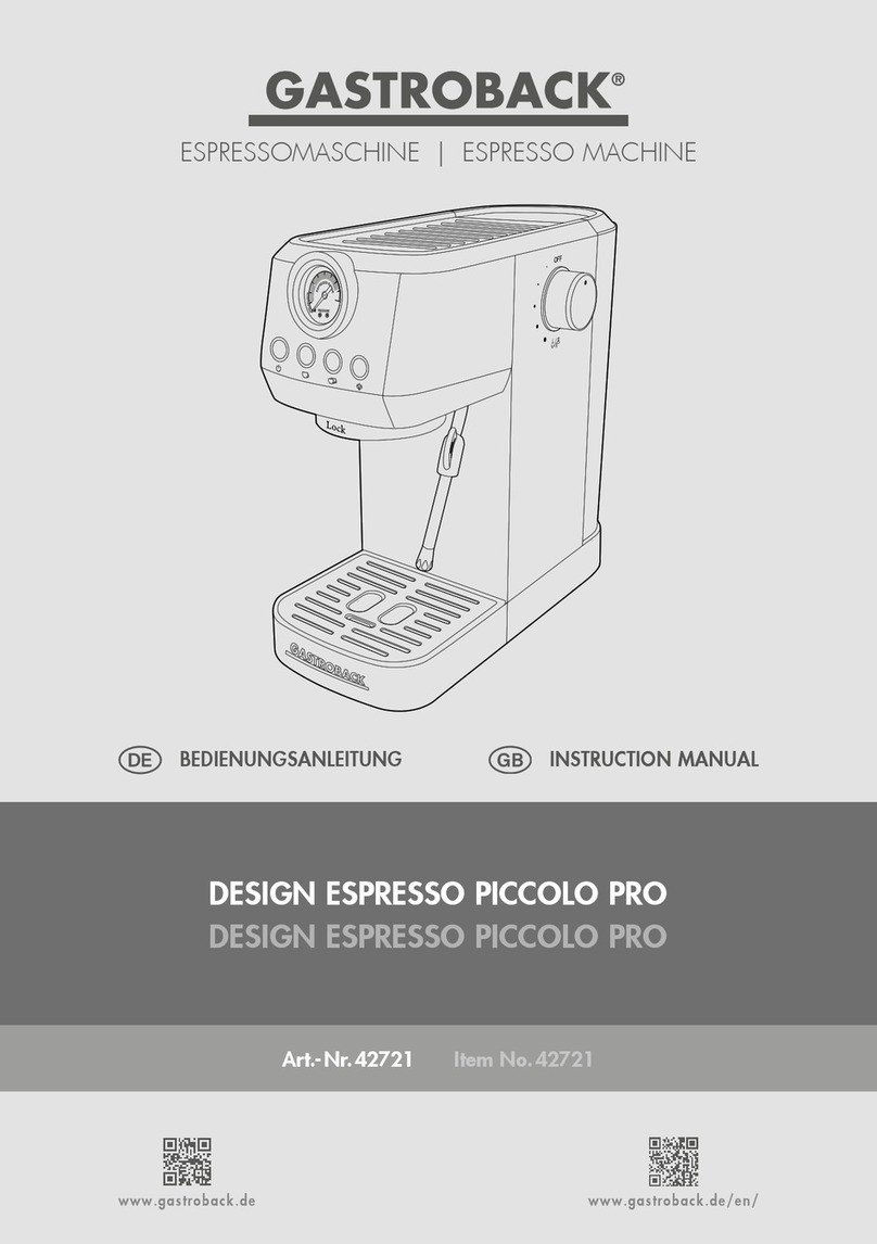 Gastroback DESIGN ESPRESSO PICCOLO PRO instruction manual