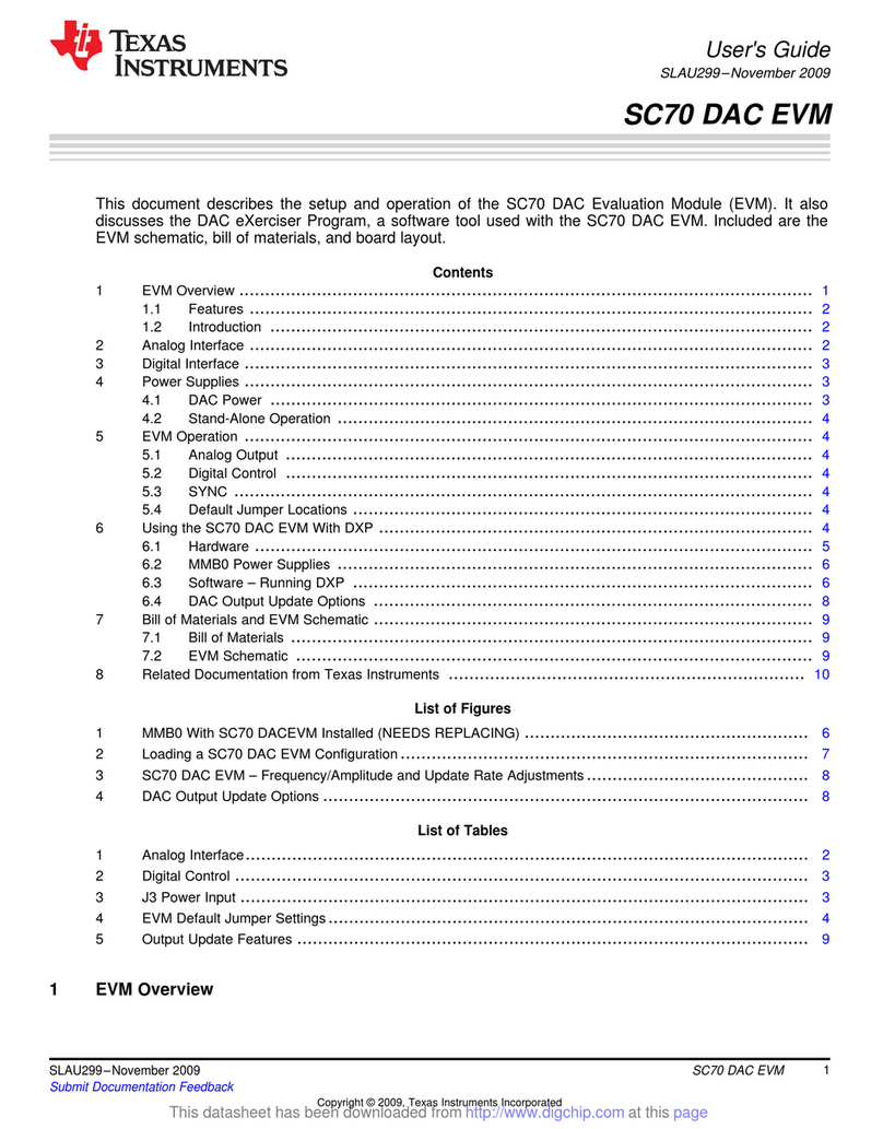 Texas Instruments SC70 DAC EVM User manual