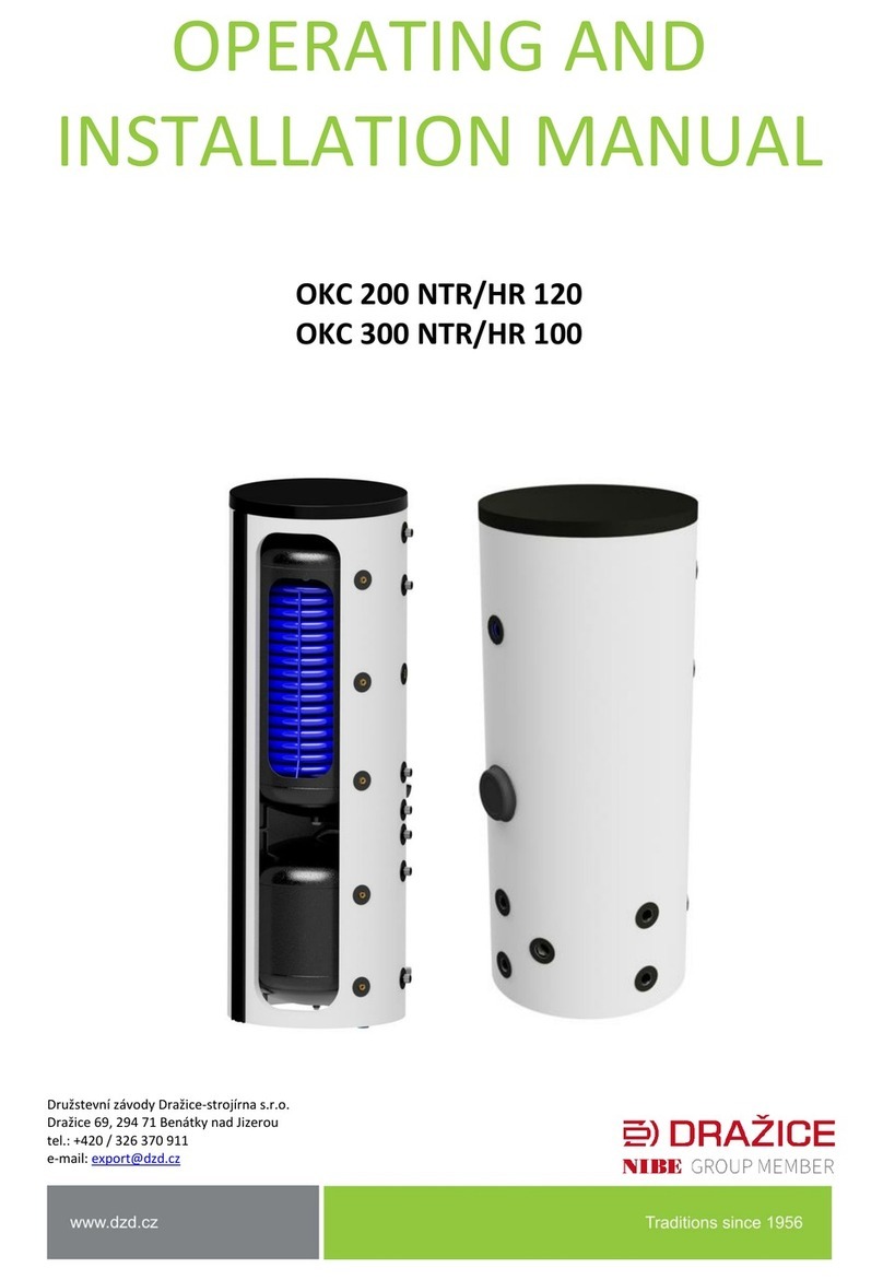 Nibe DRAZICE OKC 200 NTR/HR 120 OPERATING AND INSTALLATION Manual