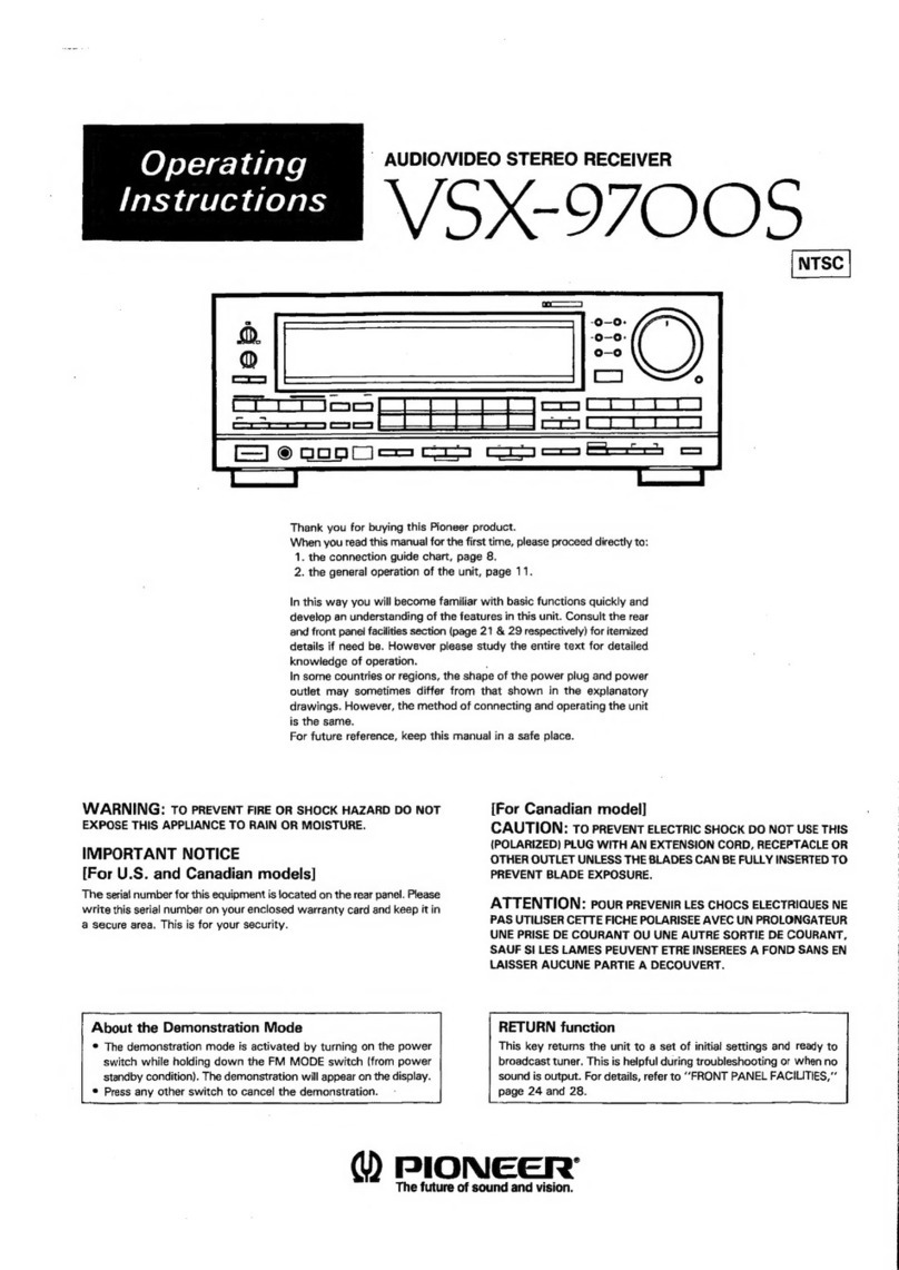 Pioneer VSX-9700S User manual Pioneer VSX-9700S User manual
