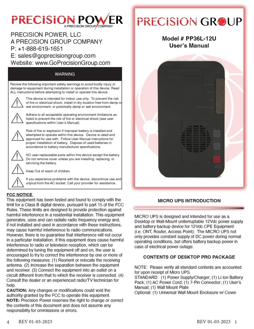 Precision POWER PP36L-12U user manual