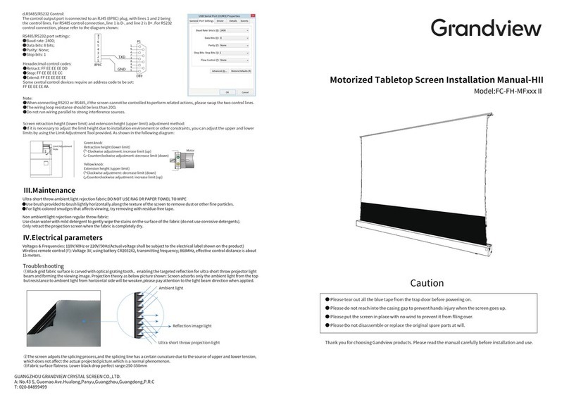 Grandview FC-FH-MF II Series installation manual Grandview FC-FH-MF II Series installation manual