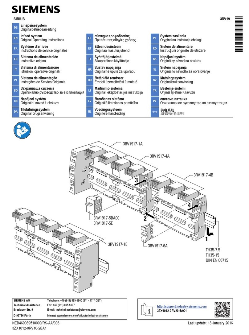 Siemens SIRIUS 3RV19 Series Original operating instructions Siemens SIRIUS 3RV19 Series Original operating instructions