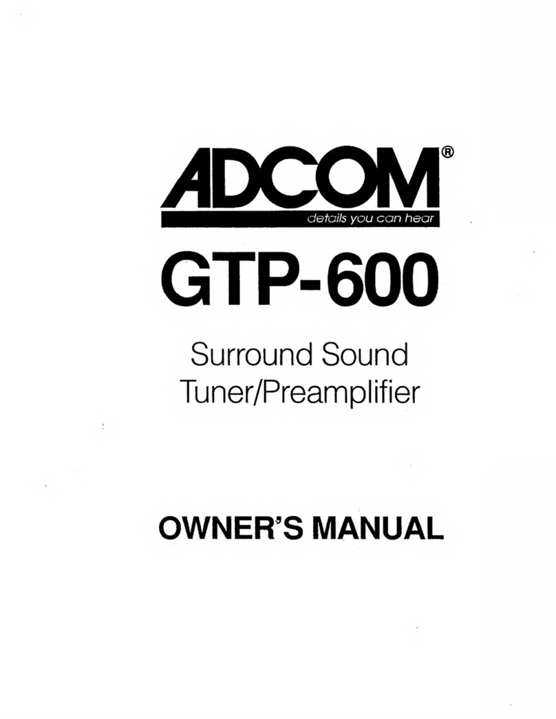 Adcom GTP-600 User manual