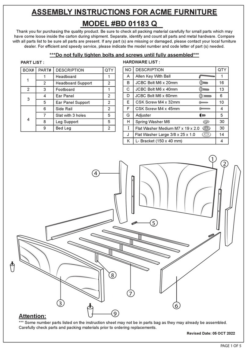 Acme Furniture BD 01183 Q Assembly instructions