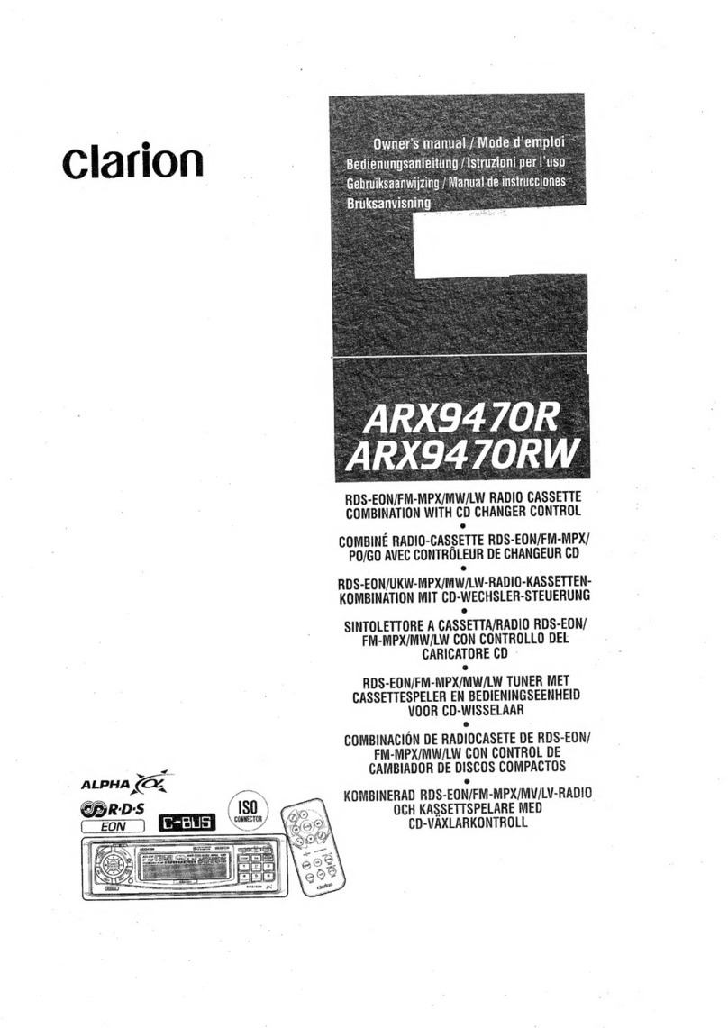 Clarion ARX9470R owner's manual