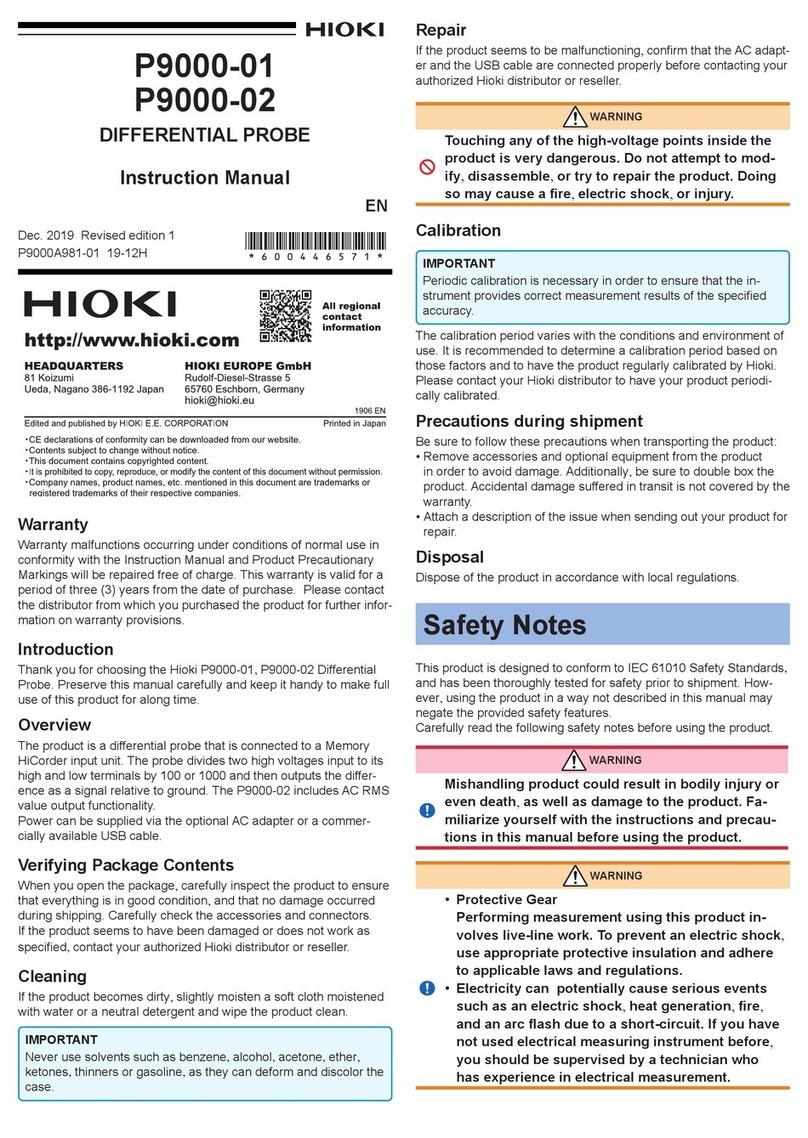 Hioki P9000-01 User manual