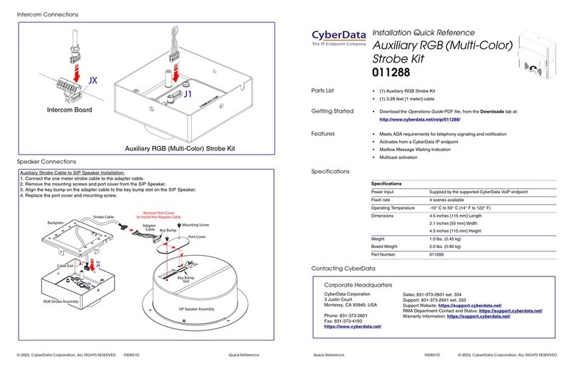 CyberData 011288 Installation quick reference