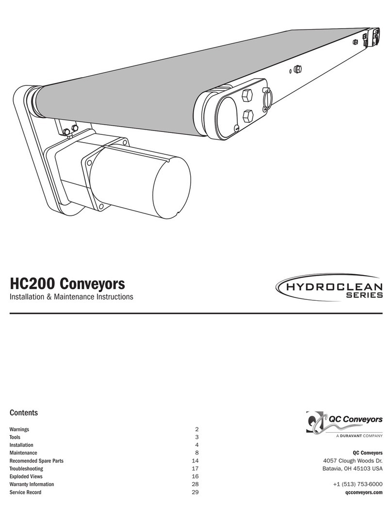 DURAVANT QC Conveyors HYDROCLEAN Series Installation & maintenance instructions