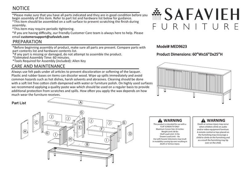 Safavieh Furniture Lylia MED9623 manual