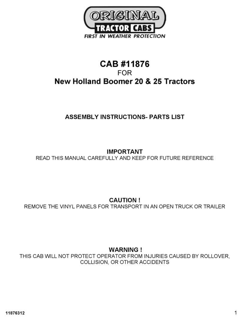 Original Tractor Cabs 11876 Assembly instructions and parts list