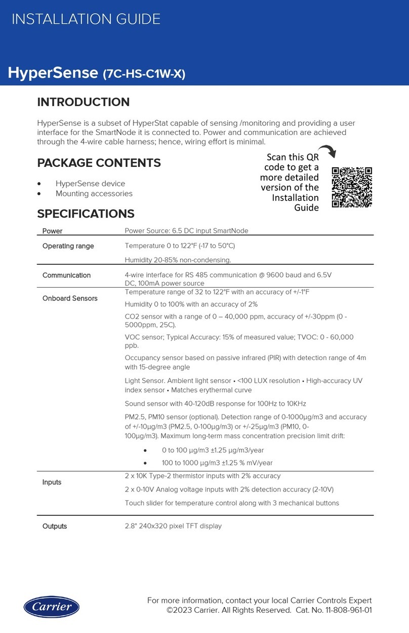 Carrier HyperSense 7C-HS-C1W-X User manual