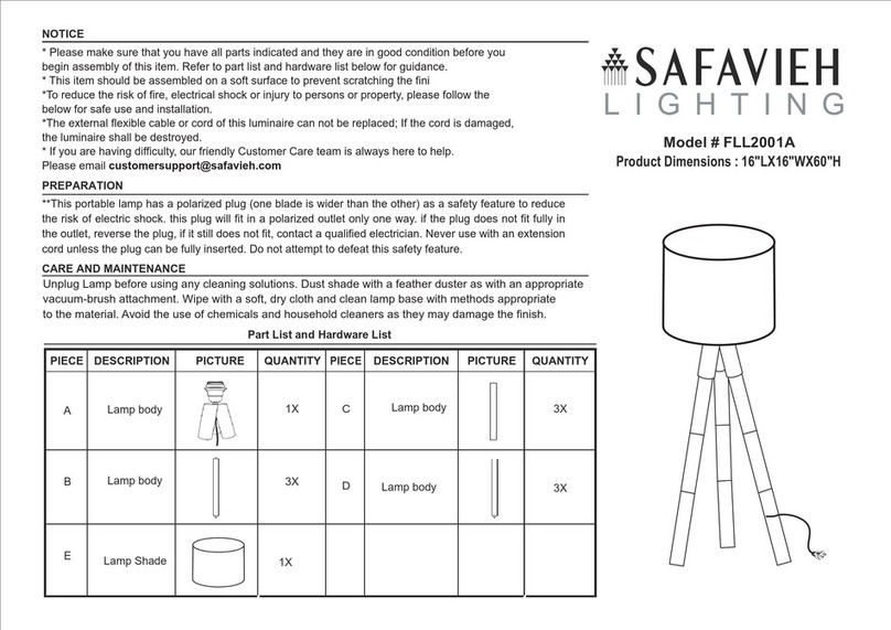 Safavieh Lighting AKROYD FLL2001A manual Safavieh Lighting AKROYD FLL2001A manual