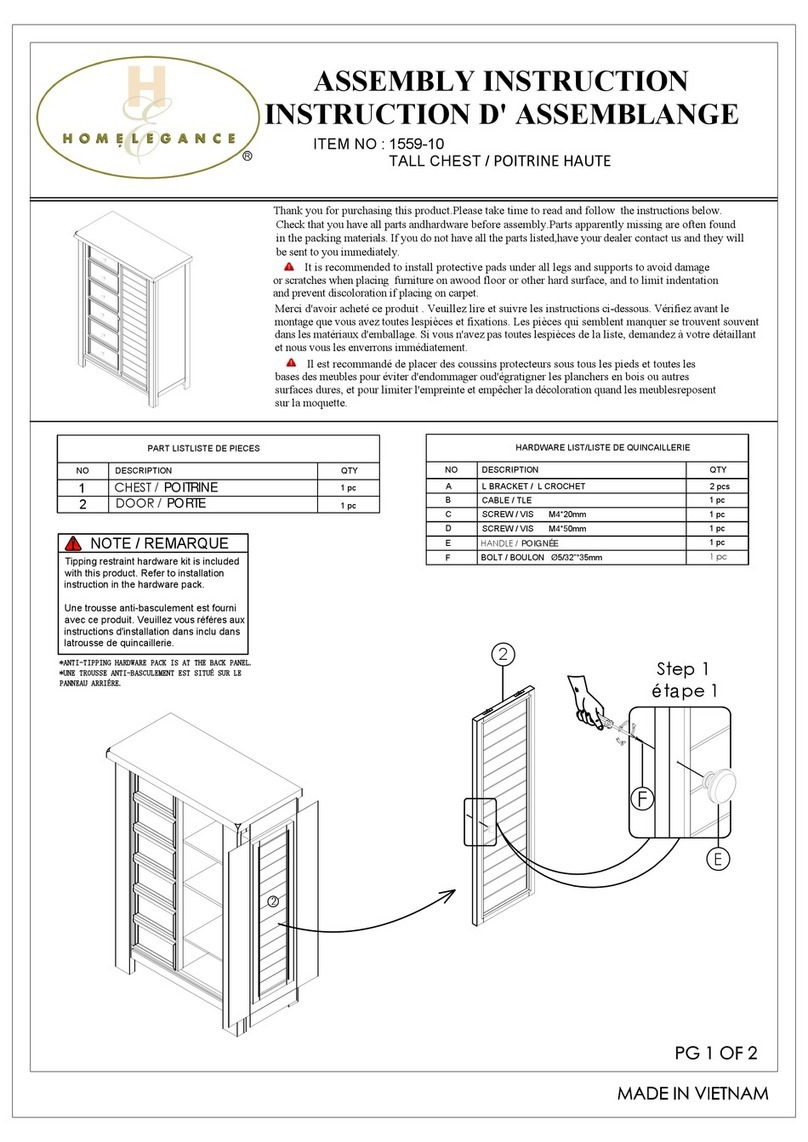 Homelegance 1559-10 Assembly instruction