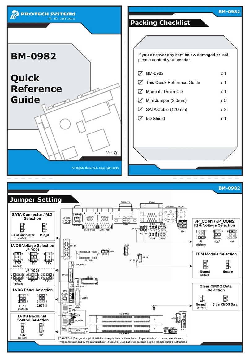 Protech Systems BM-0982 Quick reference guide