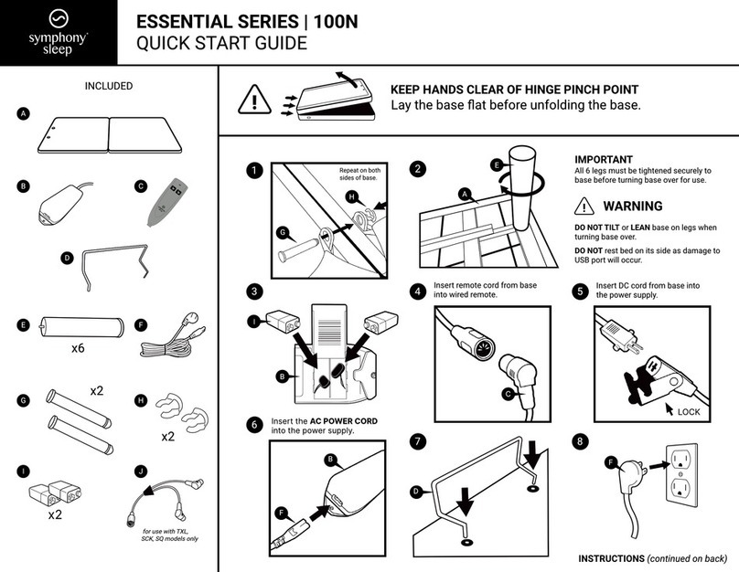 symphony sleep ESSENTIAL 100N quick start guide symphony sleep ESSENTIAL 100N quick start guide