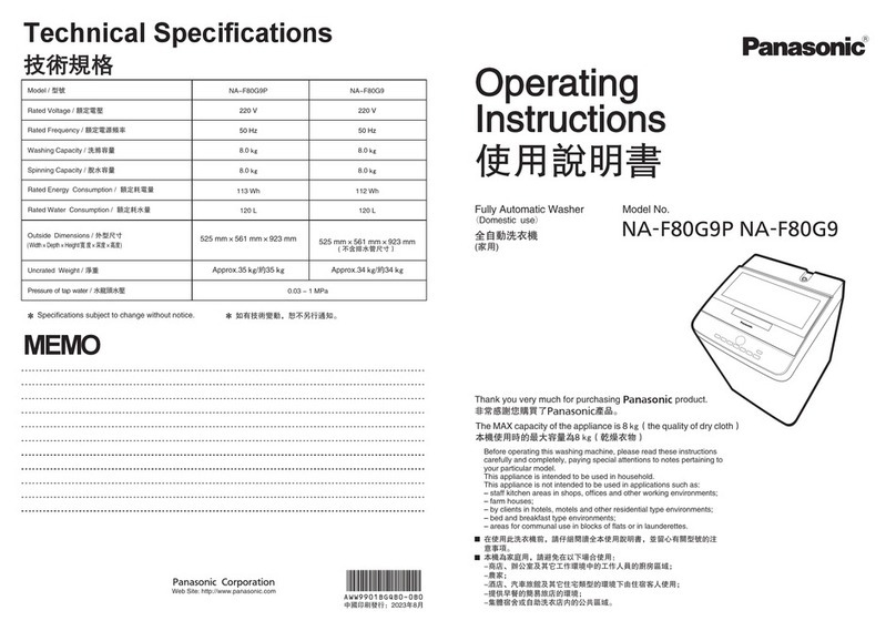 Panasonic NA-F80G9P User manual