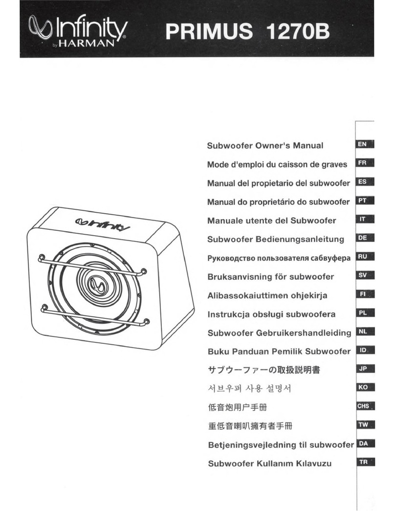 Harman Infinity PRIMUS 1270B owner's manual