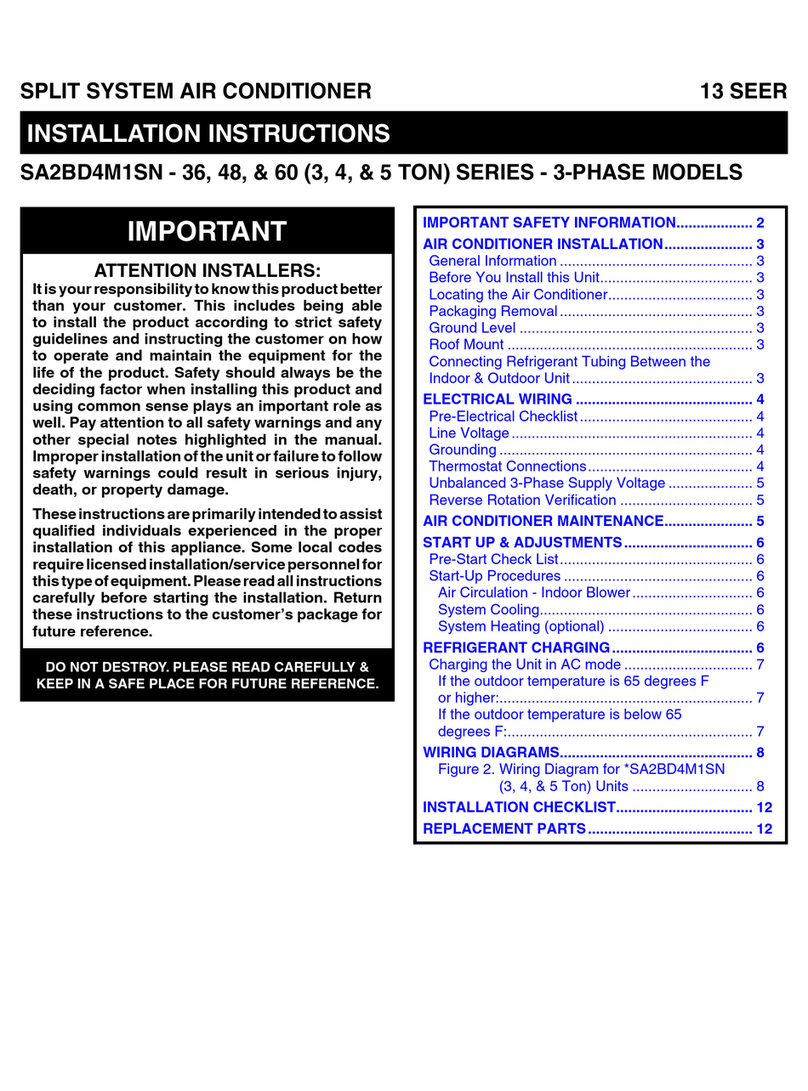 Nortek SA2BD4M1SN Series User manual