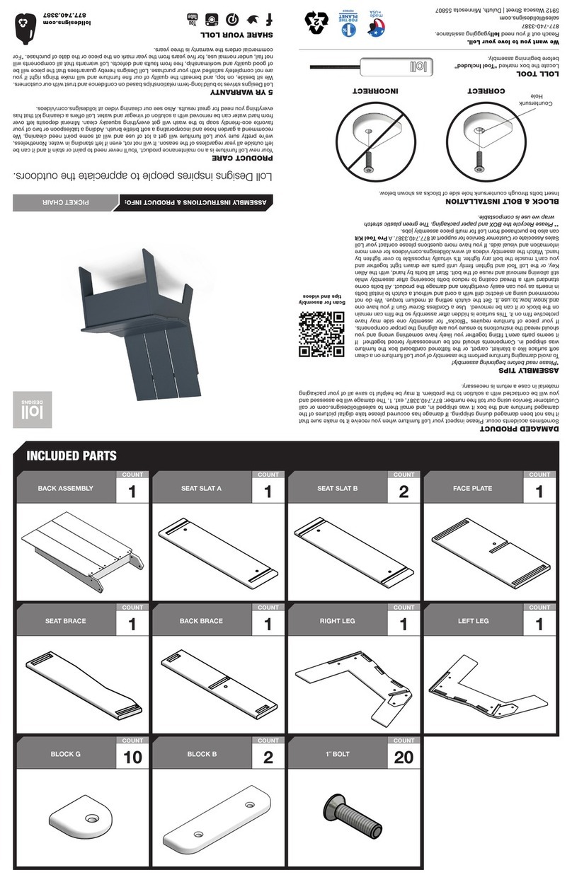 Loll Designs Picket PK-LBS-CG User manual Loll Designs Picket PK-LBS-CG User manual