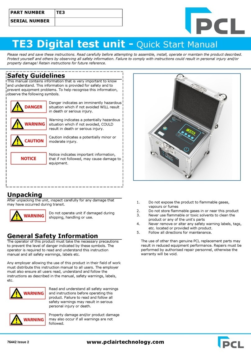 pcl TE3 Quick start manual