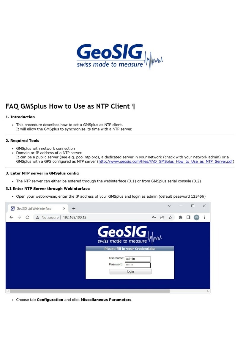 GeoSIG GMS plus Installation guide GeoSIG GMS plus Installation guide