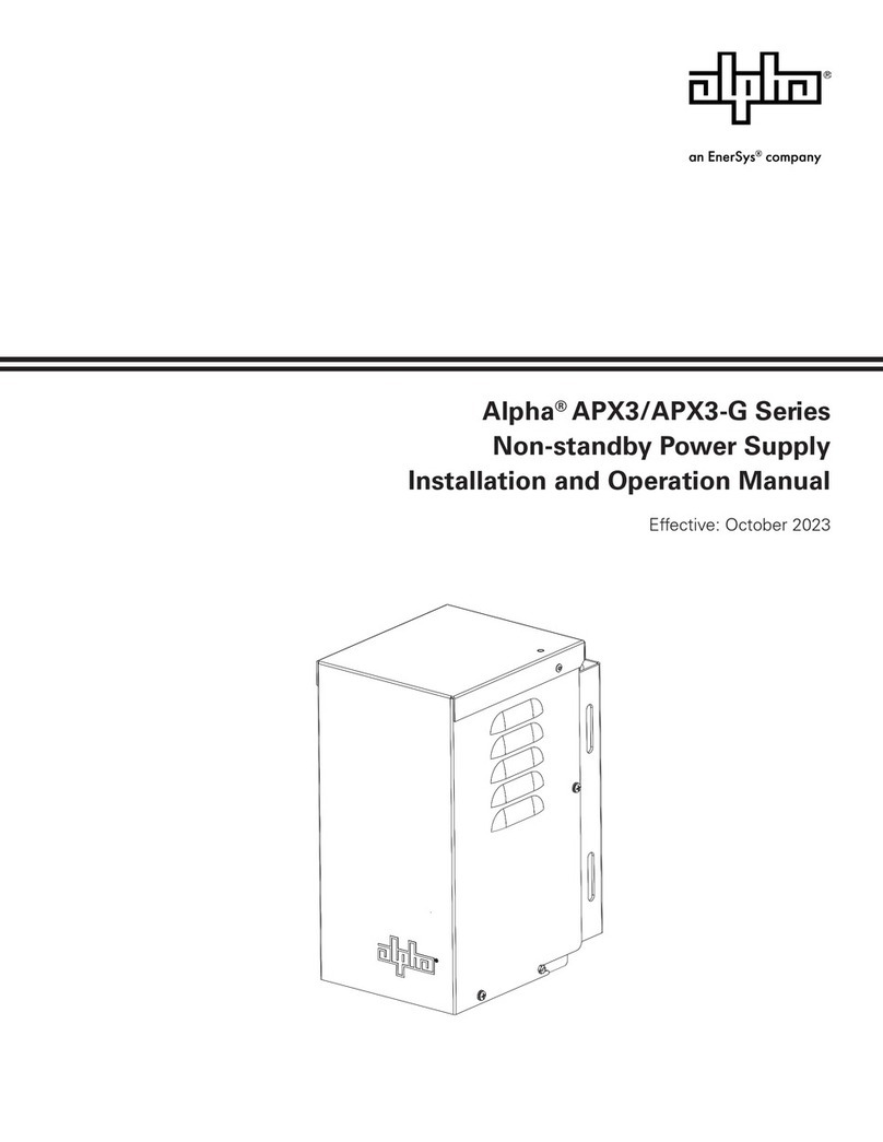 EnerSys alpha APX3 Series Installation and operation manual EnerSys alpha APX3 Series Installation and operation manual