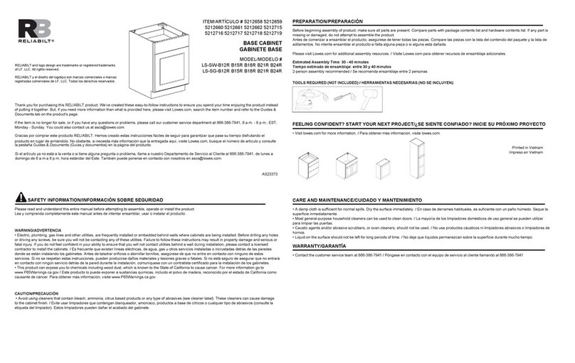 Reliabilt LS-SW-B12R User manual