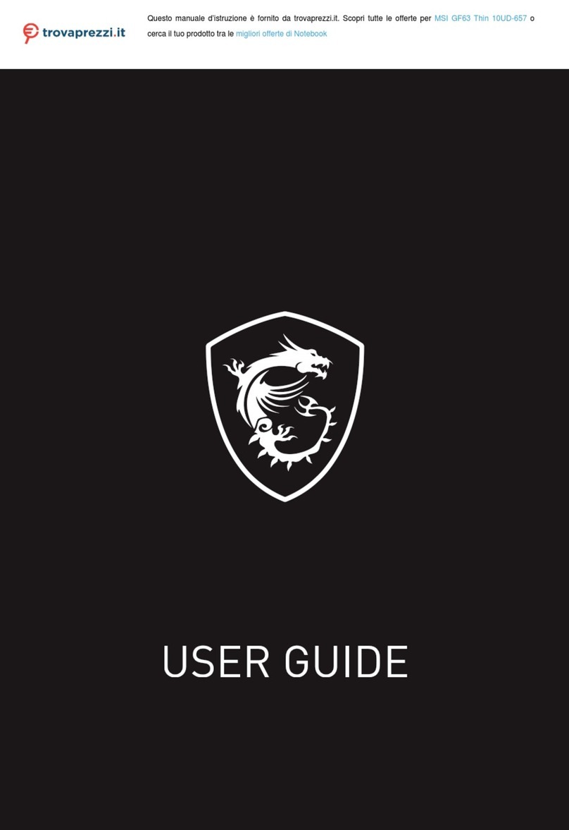 MSI GF63 Thin 10UD-657 User manual