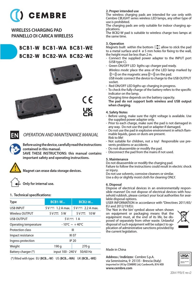 Cembre BCB1-W Operation and maintenance manual