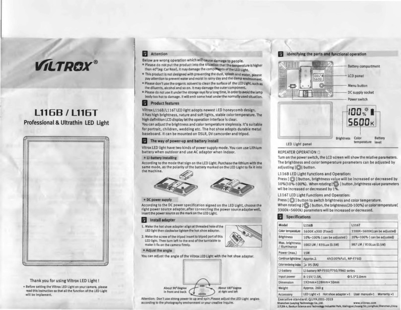 Viltrox L116B quick start guide