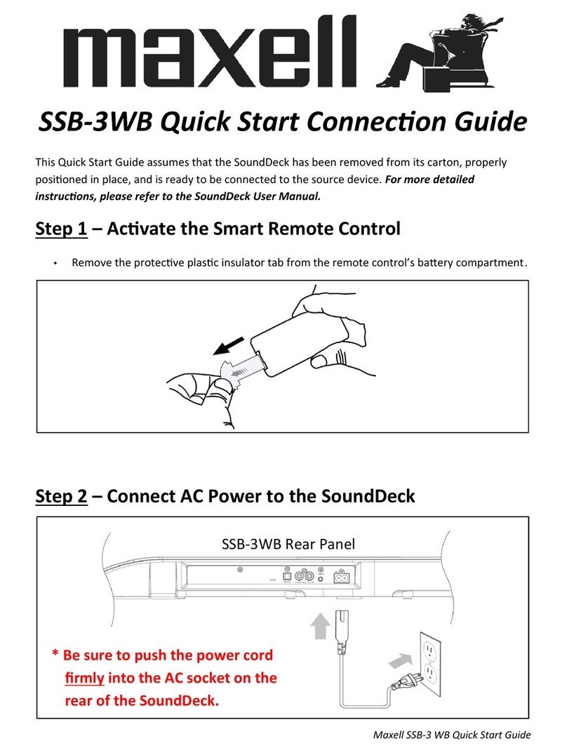 Maxell Sounddeck SSB-3WB quick start guide Maxell Sounddeck SSB-3WB quick start guide