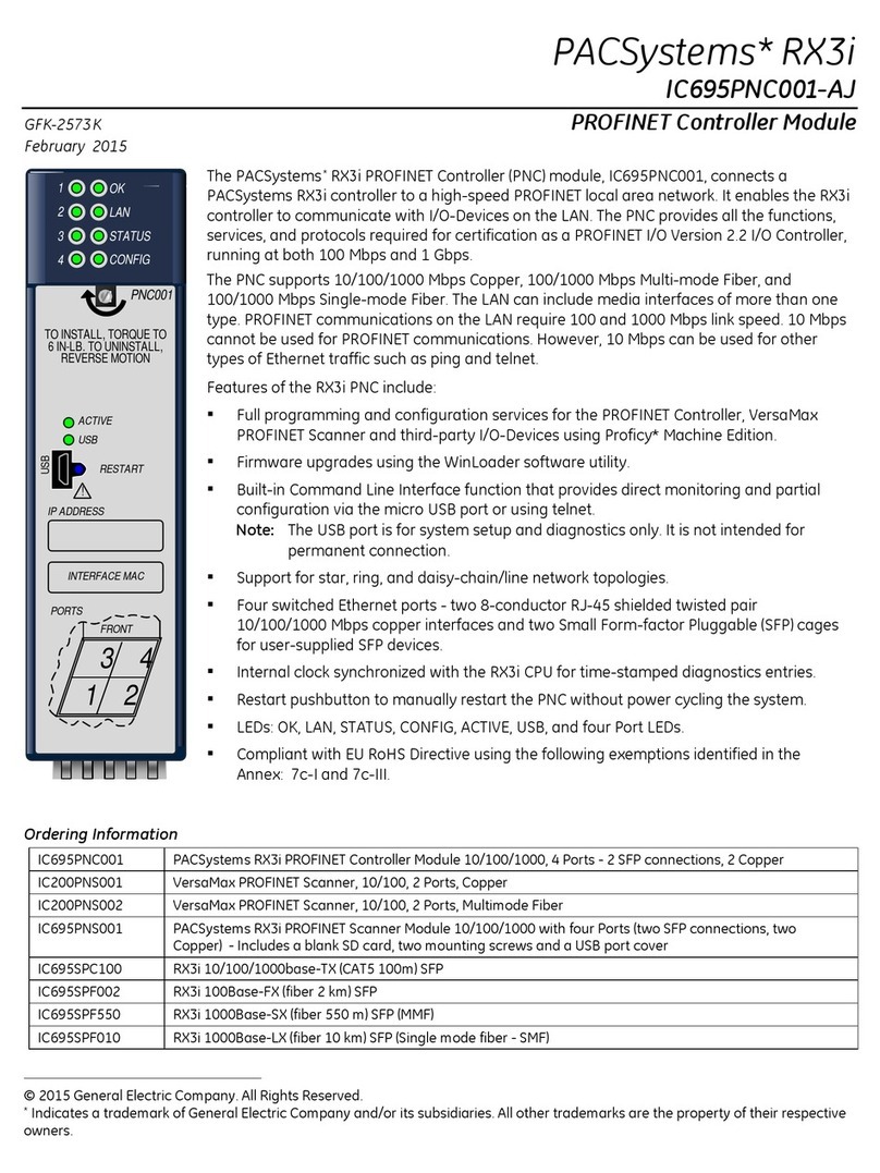 GE RX3i PROFINET quick start guide