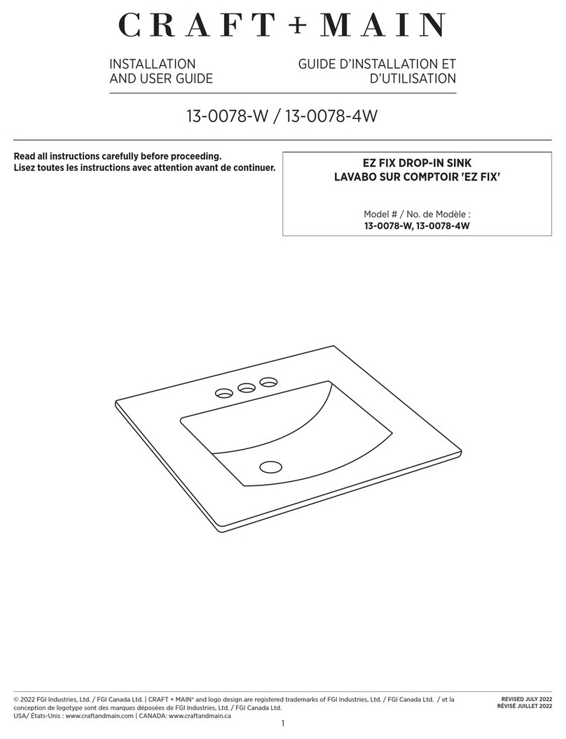 Craft+Main 13-0078-W Installation and user guide Craft+Main 13-0078-W Installation and user guide