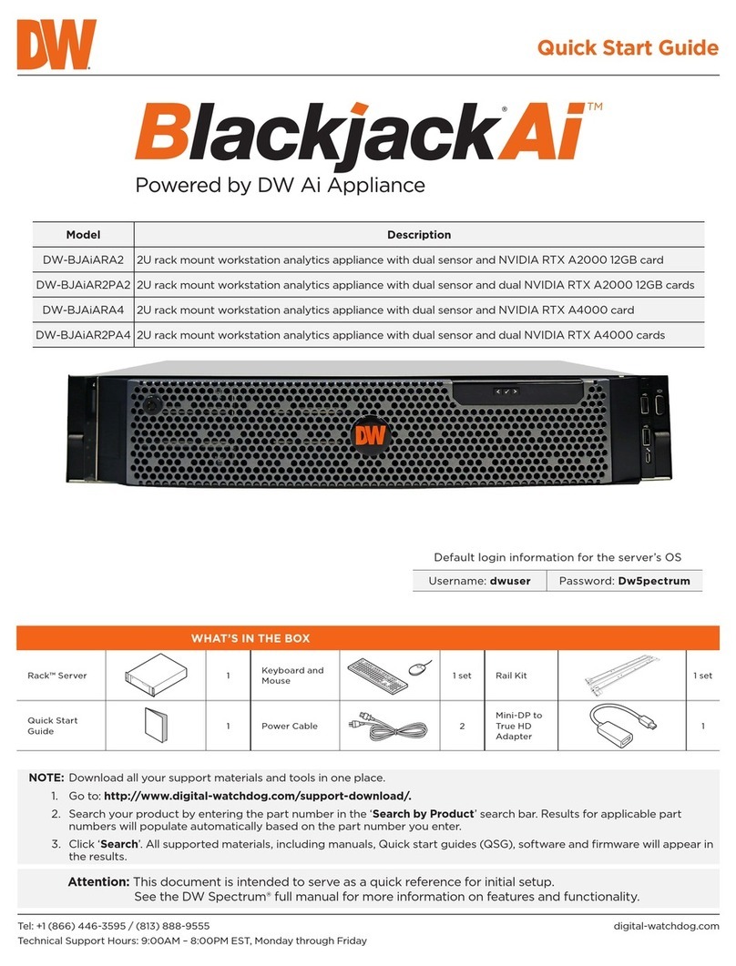 Digital Watchdog Blackjack Ai DW-BJAiARA2 quick start guide