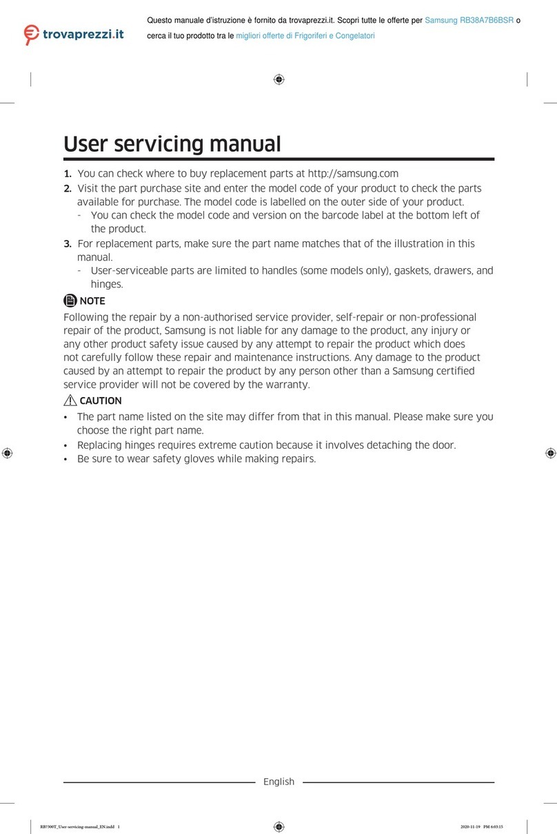 Samsung RB38 6 Series User servicing manual