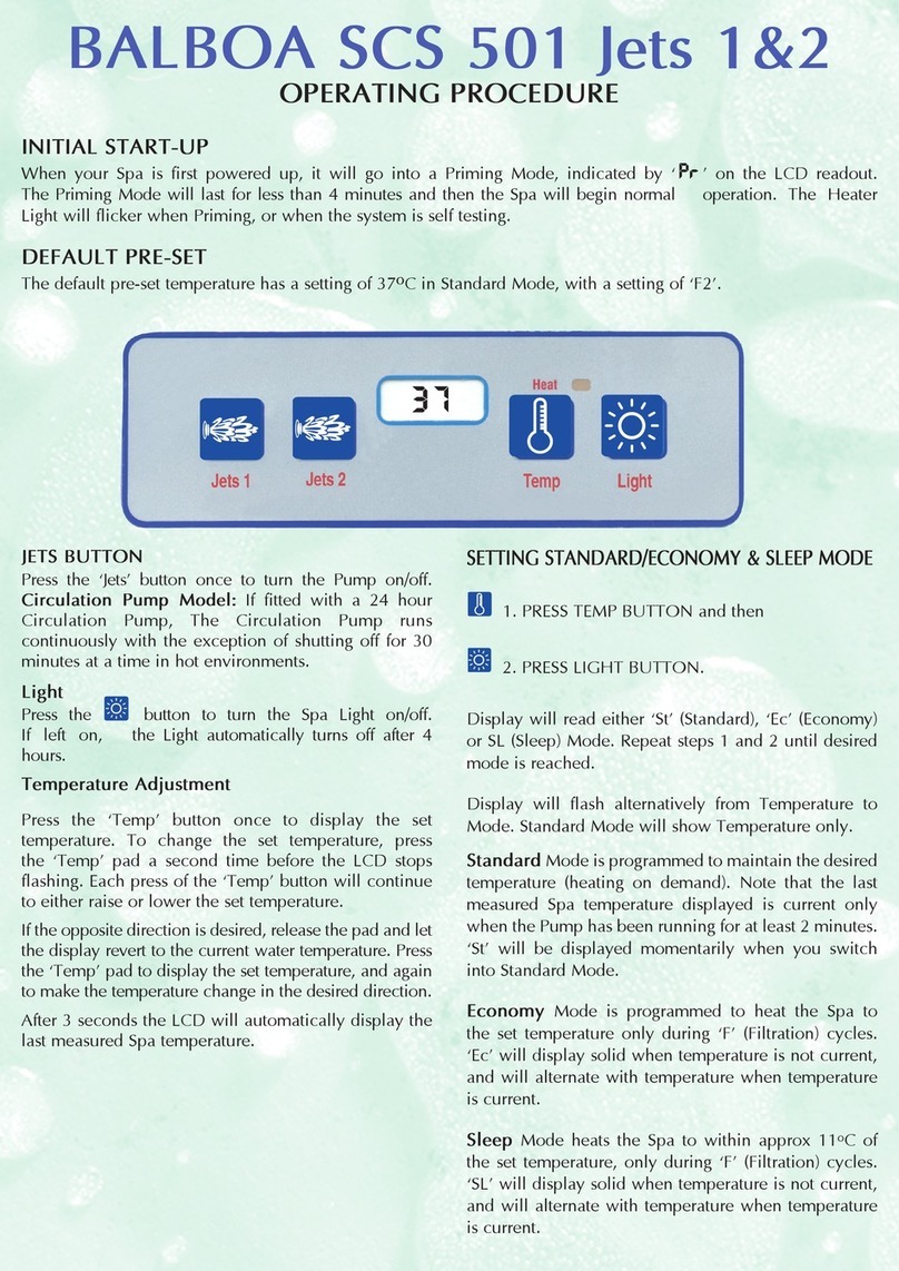SCS BALBOA 501 Jets 1 Operating procedure