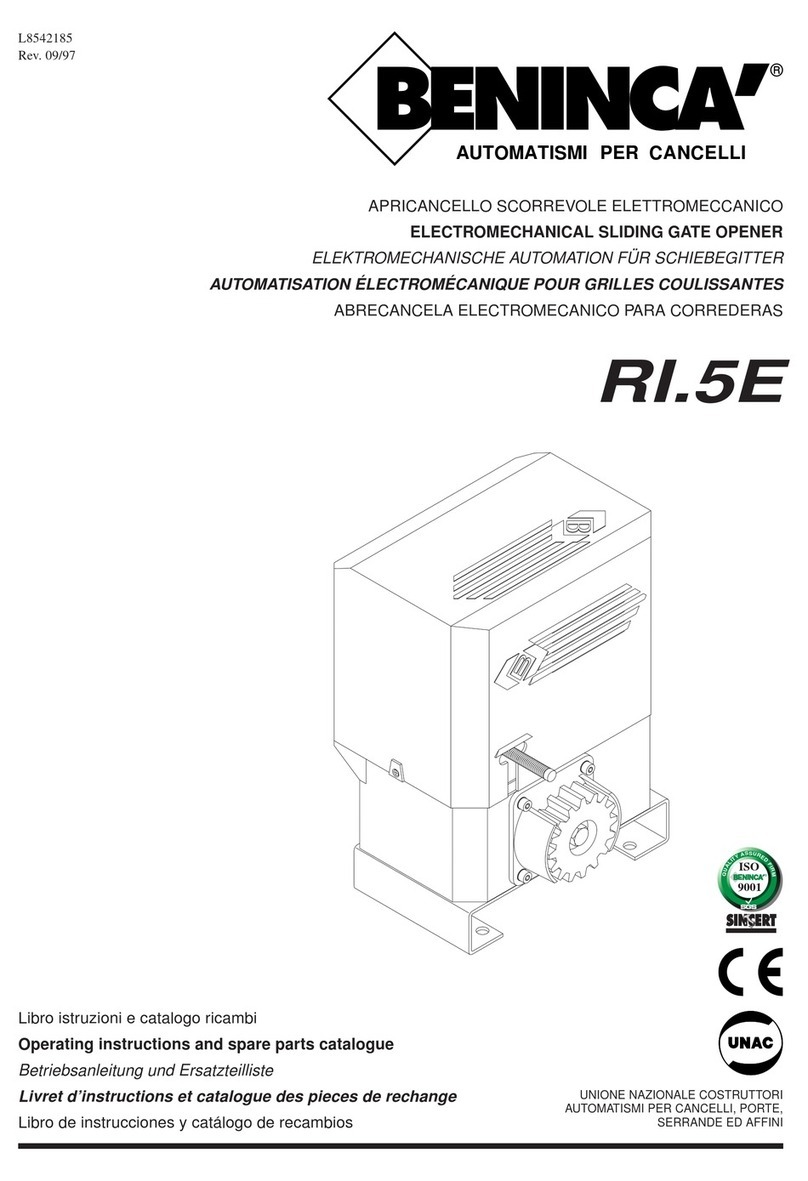 Beninca RI.5E Operating instructions and spare parts catalogue