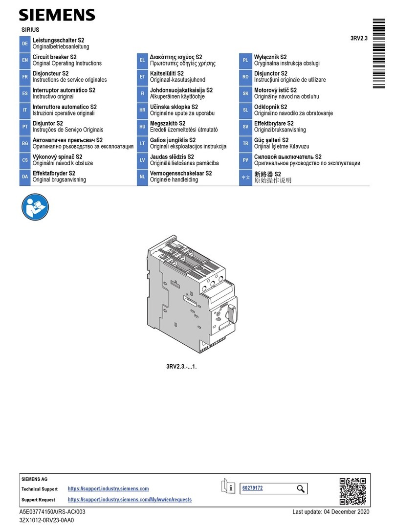 Siemens SIRIUS 3RV2 3 Series User manual