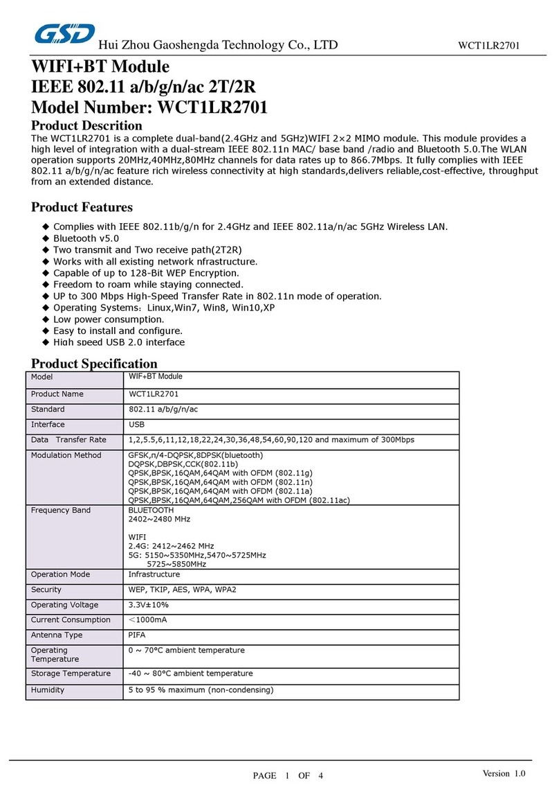 GSD WCT1LR2701 user manual