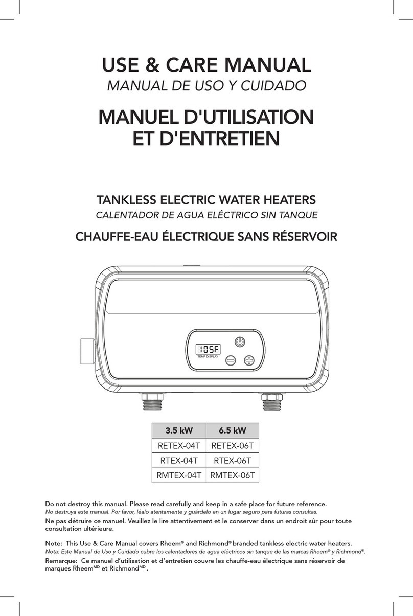 Rheem RETEX-04T User manual